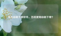平台自助下单软件,怎样使用自助下单?
