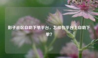 影子社区自助下单平台,怎样在平台上自助下单?
