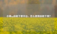小周qq自助下单平台,怎么使用自助下单?